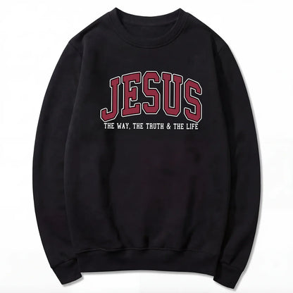 Jesus The Way The Truth and The Life Varsity Sweatshirt